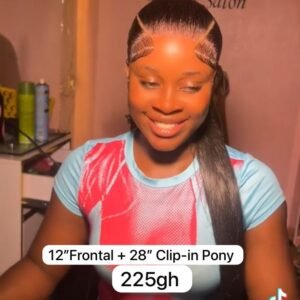 12" Frontal+28" Clip- in  Ponytail