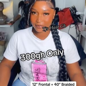 12'Frontal+40" Braided Ponytail