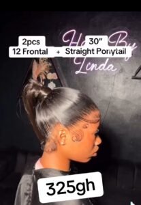 (2 pcs) 12" Frontal + 30"  Ponytail