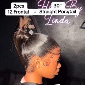(2 pcs) 12" Frontal + 30"  Ponytail