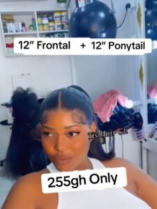 12" Frontal + 12" Ponytail